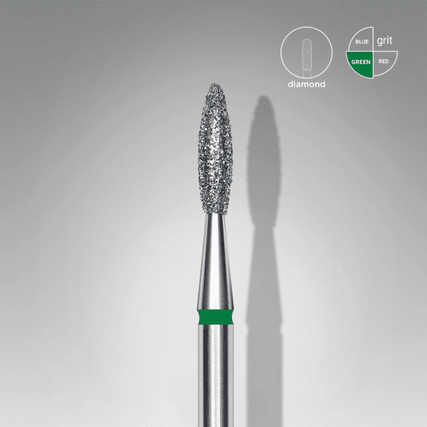 FA10G021/8 Dijamantni nastavak za brusilicu plamen 2,1mm/8mm-zelena, Staleks