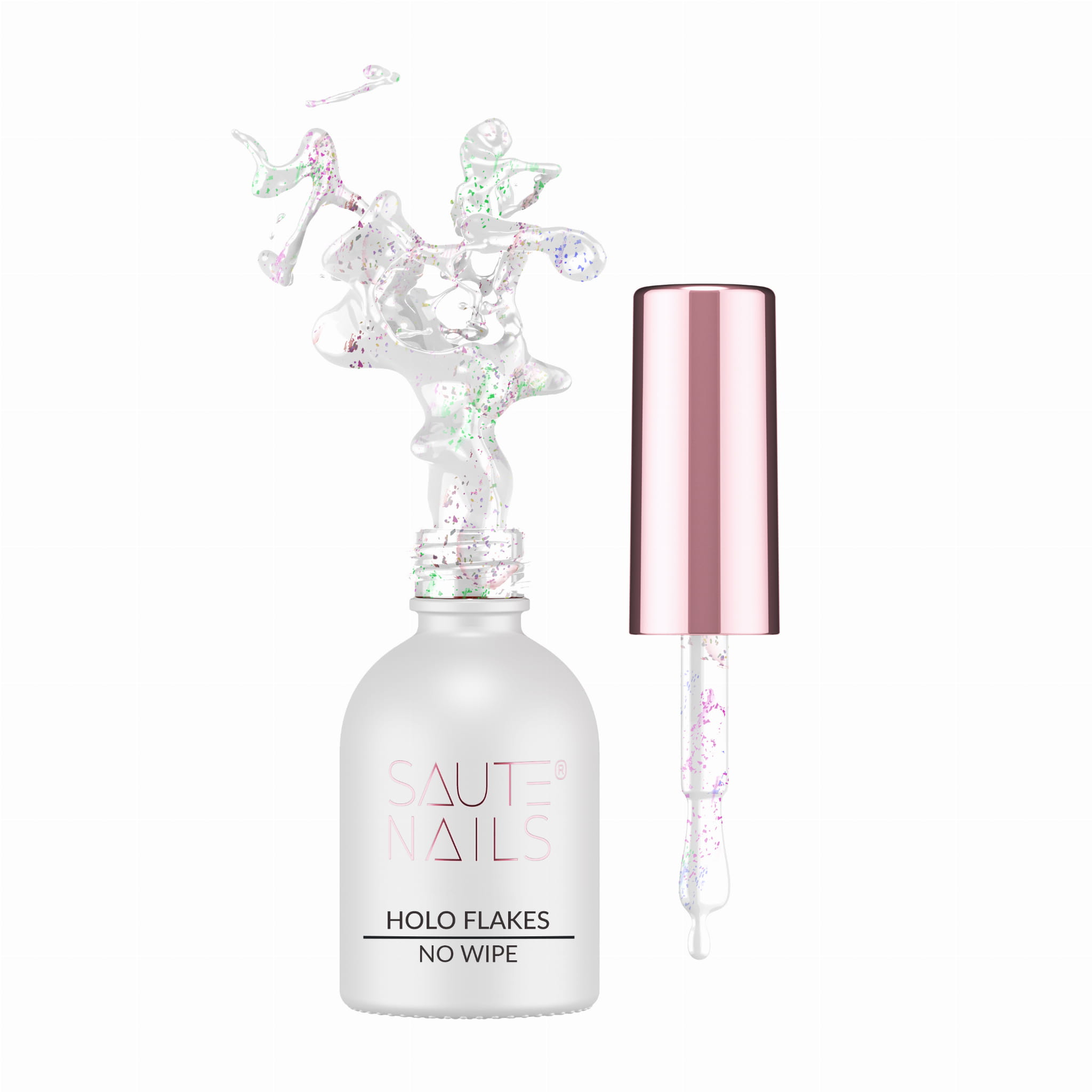 Top Holo Flakes No Wipe, 8ml - Saute Nails