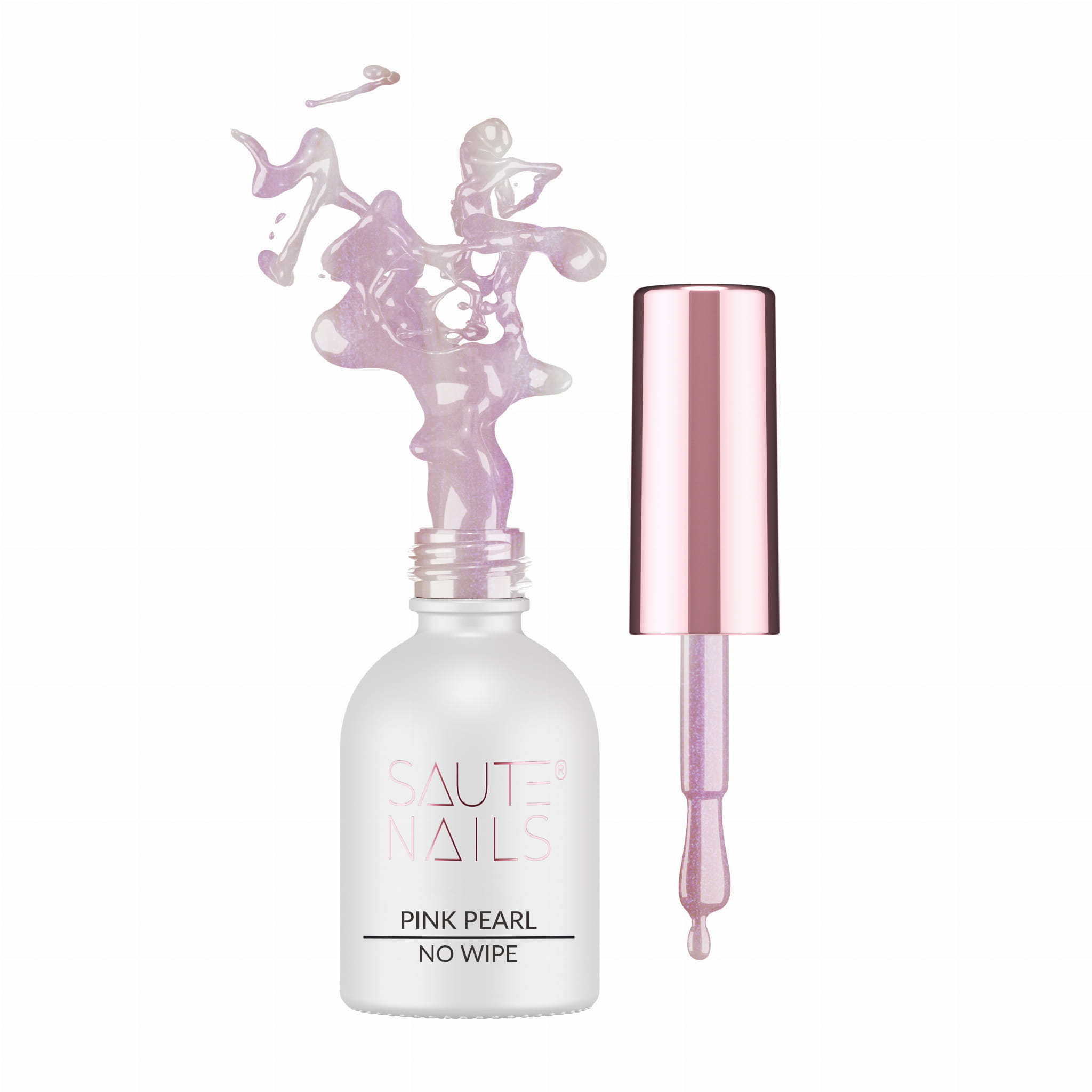 Top Pink Pearl No Wipe, 8ml - Saute Nails