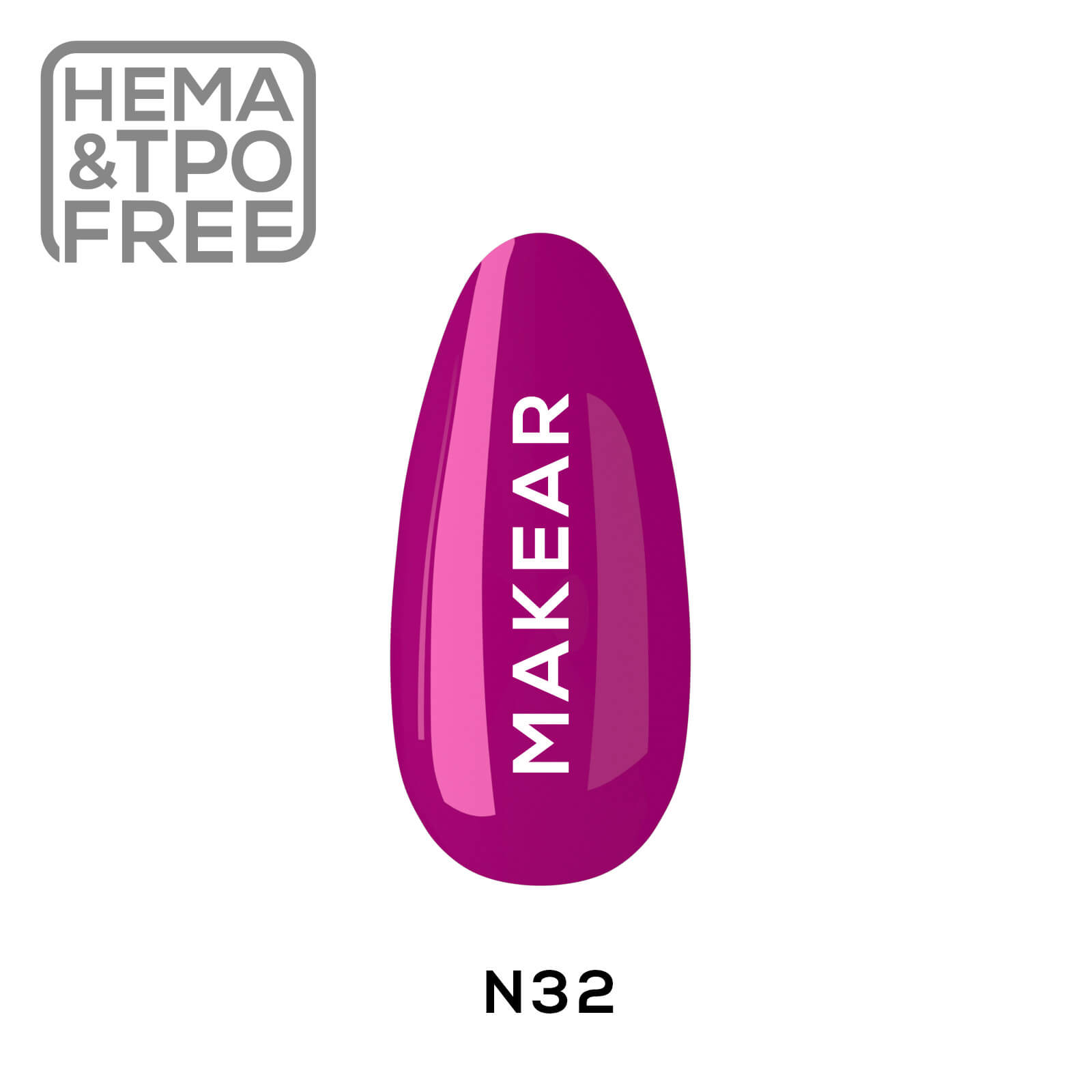 Trajni lak N32 NEON MakeAR, 8ml HEMA FREE
