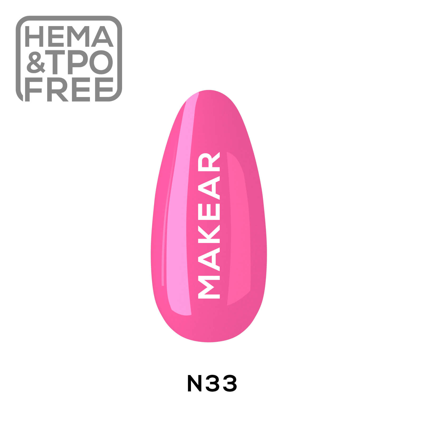 Trajni lak N33 NEON MakeAR, 8ml HEMA FREE
