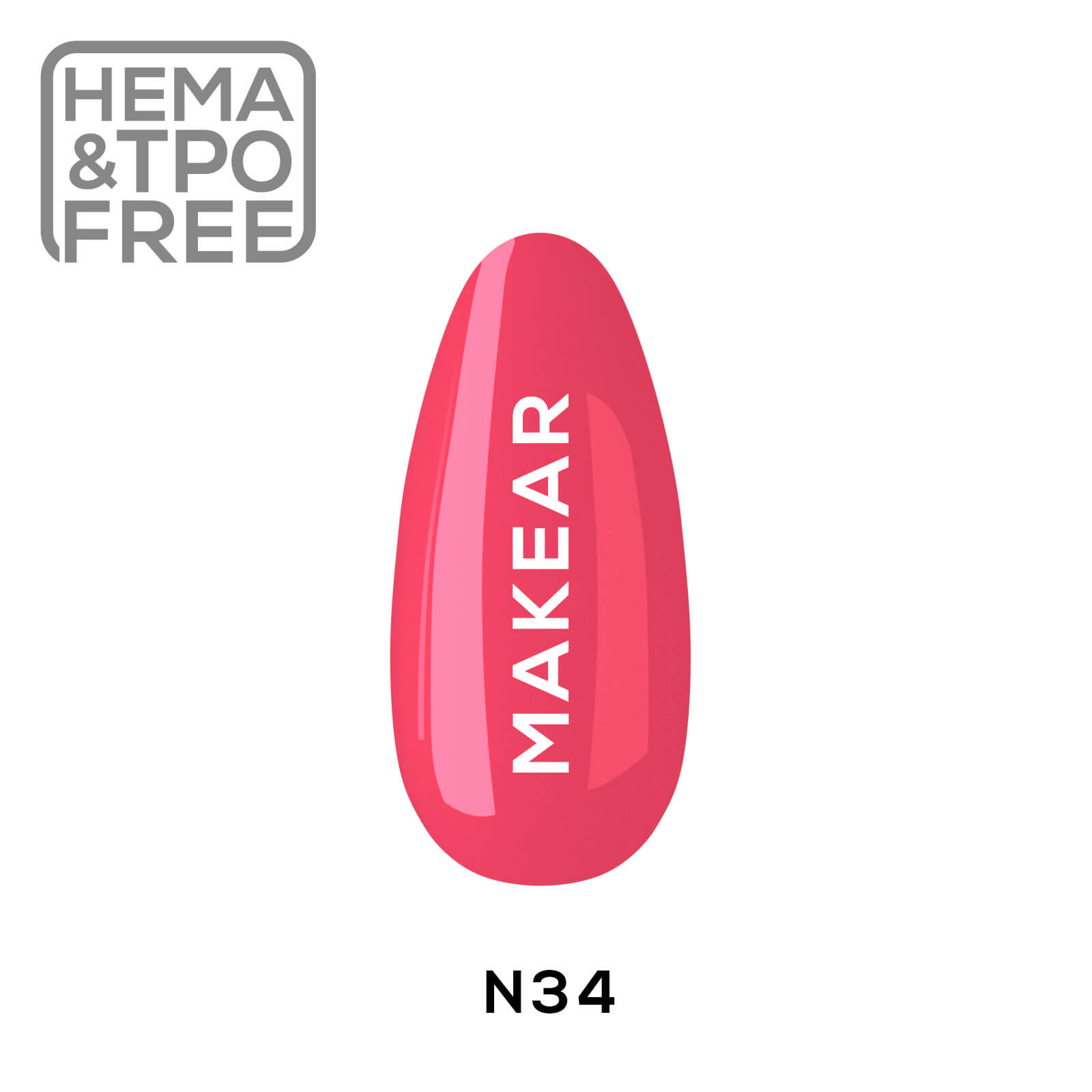 Trajni lak N34 NEON MakeAR, 8ml HEMA FREE