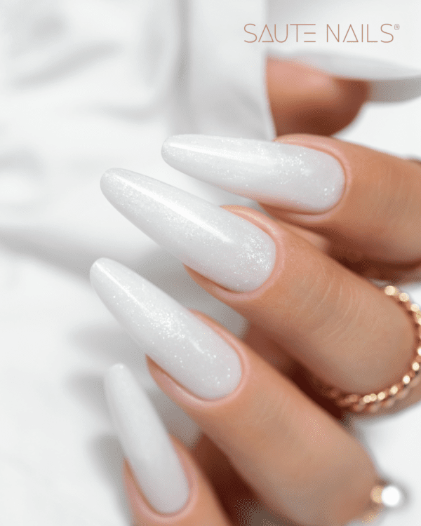 Gradivni gel Glitter Milky White, 50g One Touch - Saute Nails