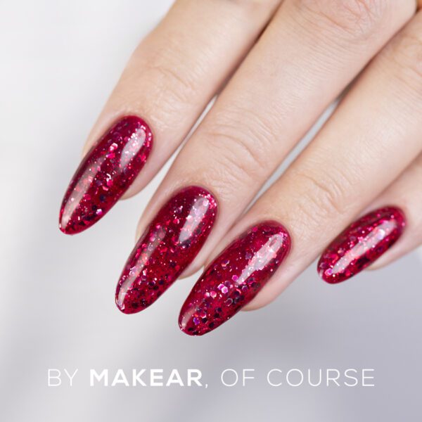 Trajni lak S61 Cherry Star Glitter, 8ml Makear