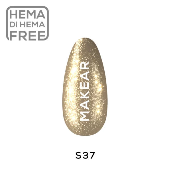 Trajni lak S37 Glitter Hug Me MAKEAR, 8ml