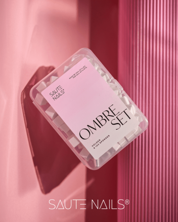 Ombre set za manikuru (držač + 100 spužvica) SAUTE NAILS